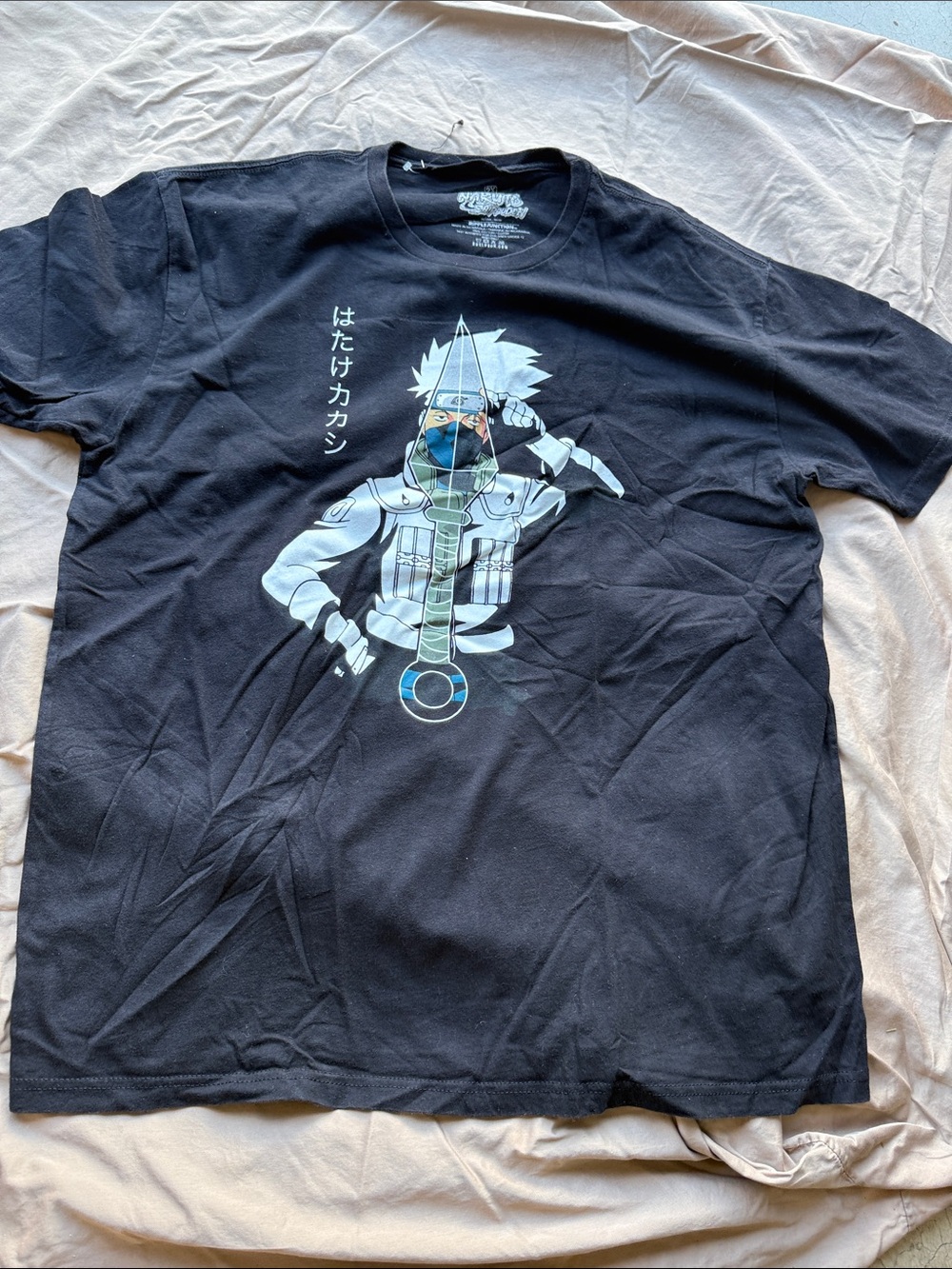 Black Kakashi Anime Graphic Tee - Short Sleeve Shirt